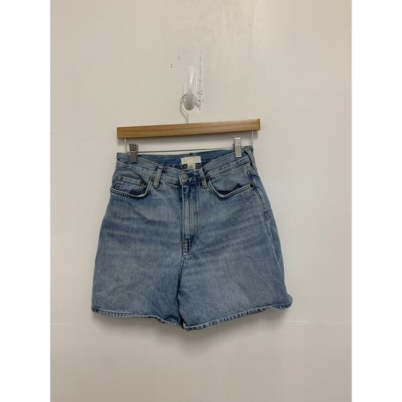 COS High Rise Denim Shorts 90s Fit Blue Women's Pant Size EU 27 US 6 Mom Jeans - Picture 1 of 3
